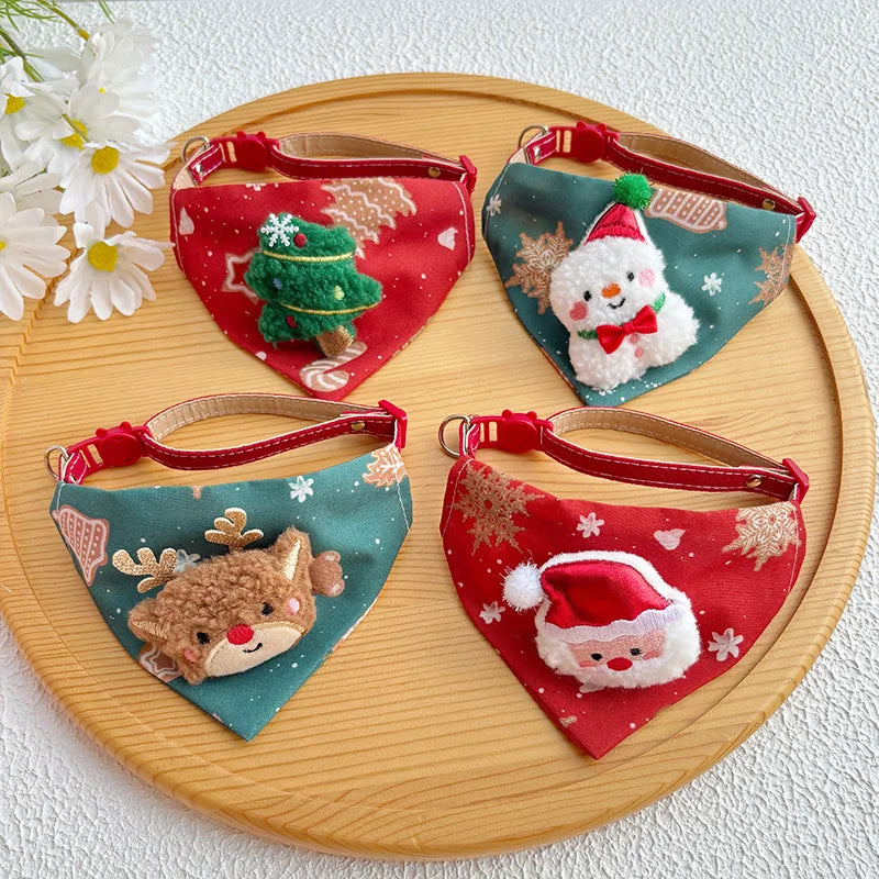 Christmas Pet Triangle Scarf Collar
