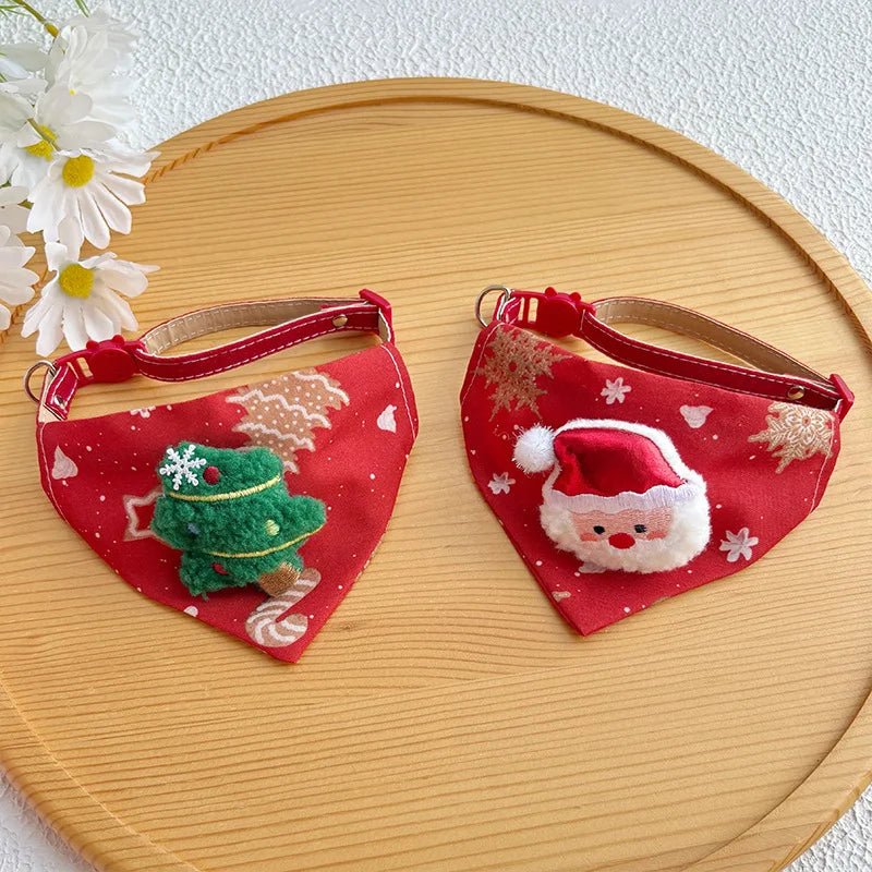 Christmas Pet Triangle Scarf Collar