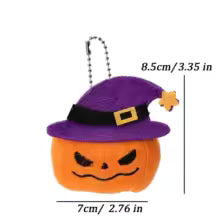 Halloween Pumpkin Head Cartoon Plush Keychain Pendant