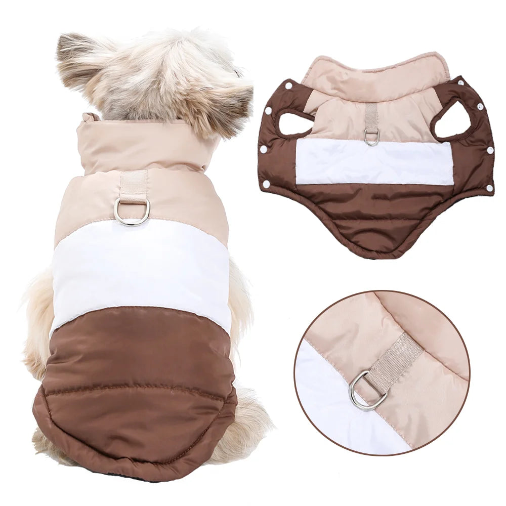 Warm Waterproof Winter Dog Jacket Vest with D-Ring