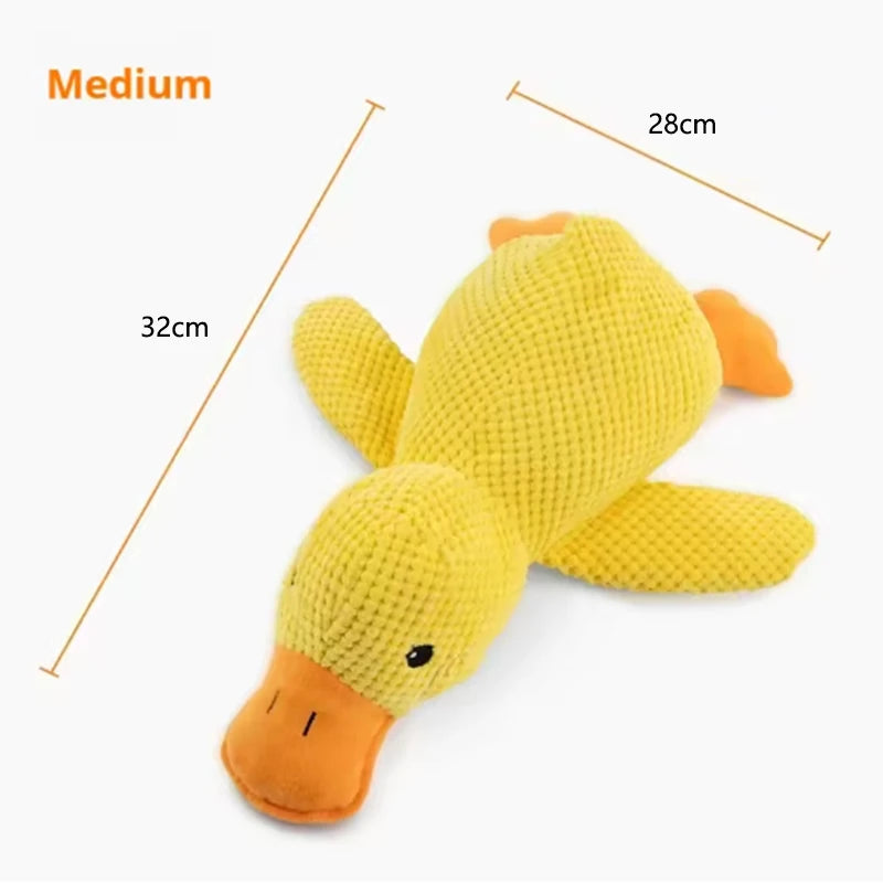 Cute Yellow Duck Interactive Plush Dog Squeak Toy