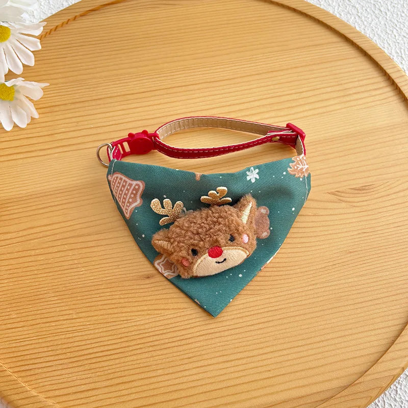 Christmas Pet Triangle Scarf Collar