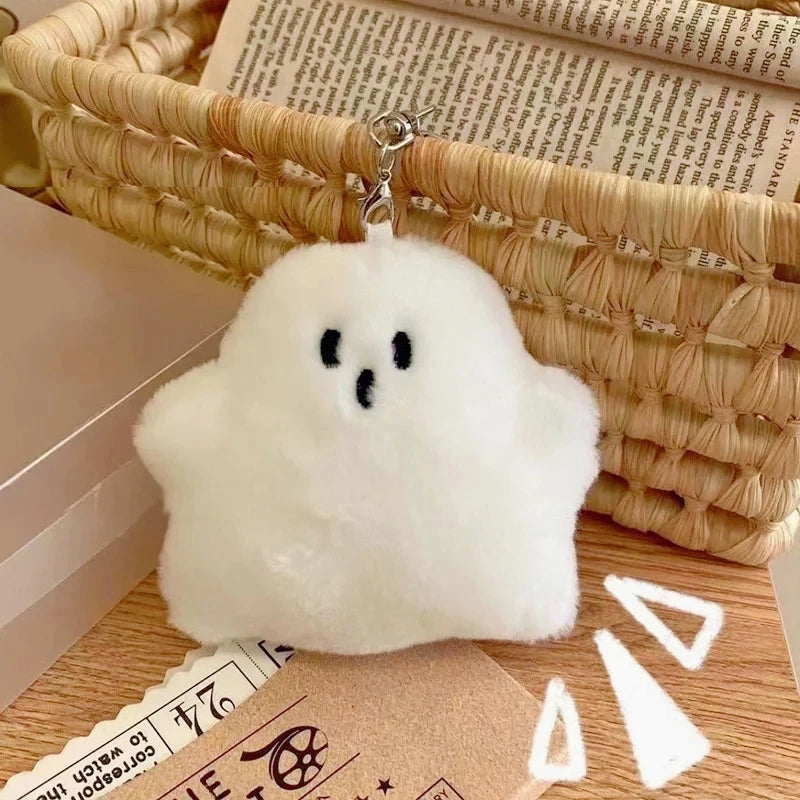 Halloween Cute Mini Ghost Plush Bag Charm Keychain