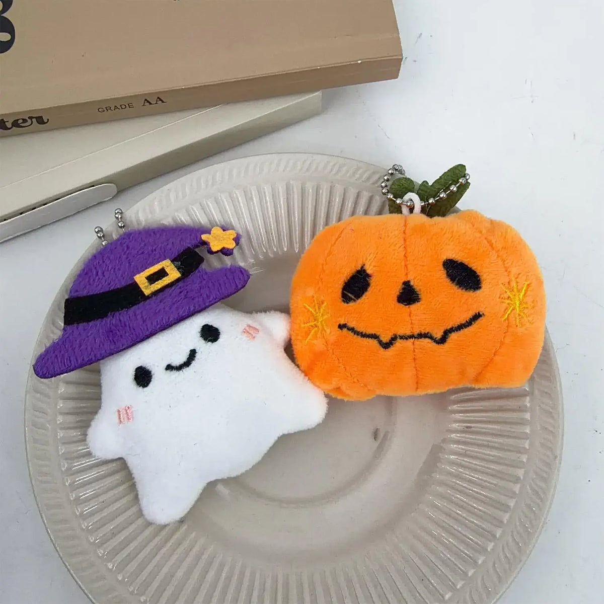 Halloween Pumpkin Head Cartoon Plush Keychain Pendant