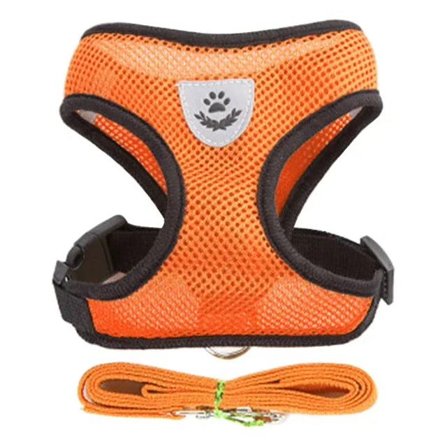 Adjustable Mesh Vest Pet Harness with Leash