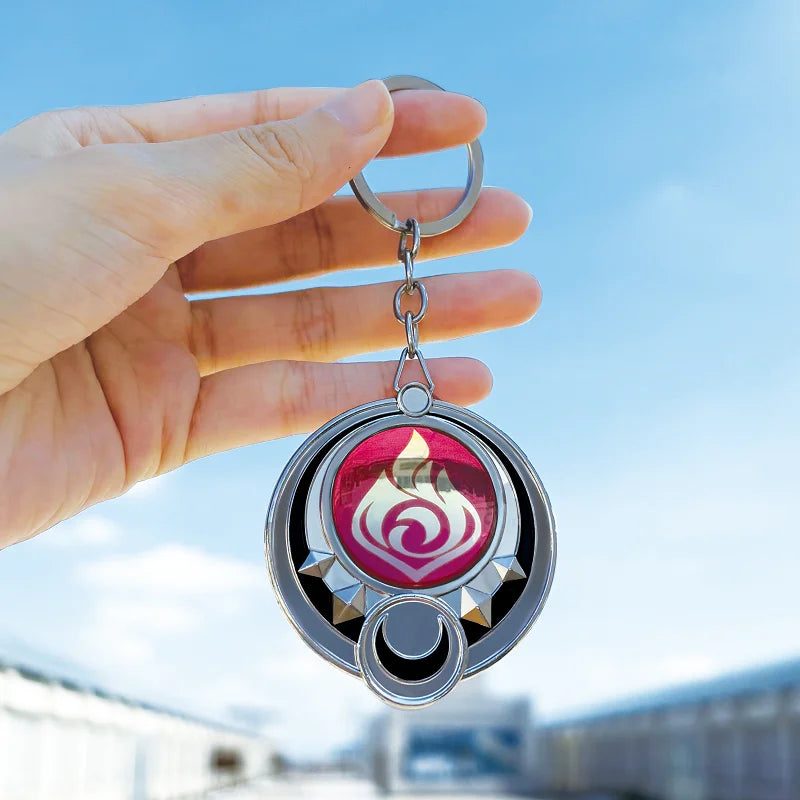 Genshin Impact Anime Cosplay Eye of God Pendant Keychain