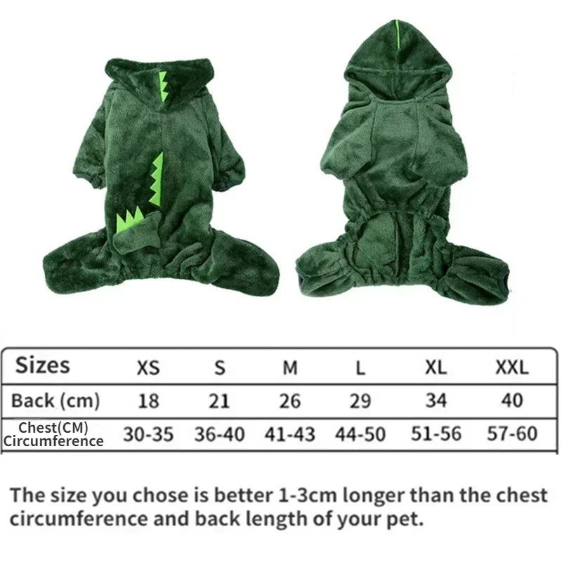Cute Dinosaur Pet Dog Hooded Coat