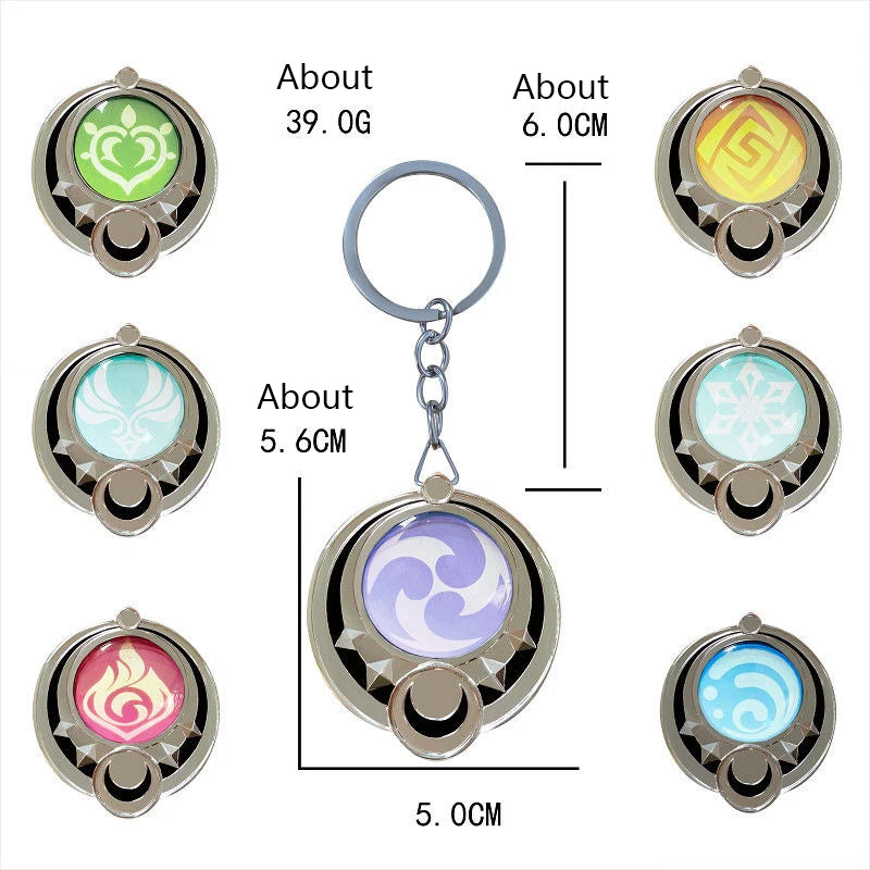 Genshin Impact Anime Cosplay Eye of God Pendant Keychain