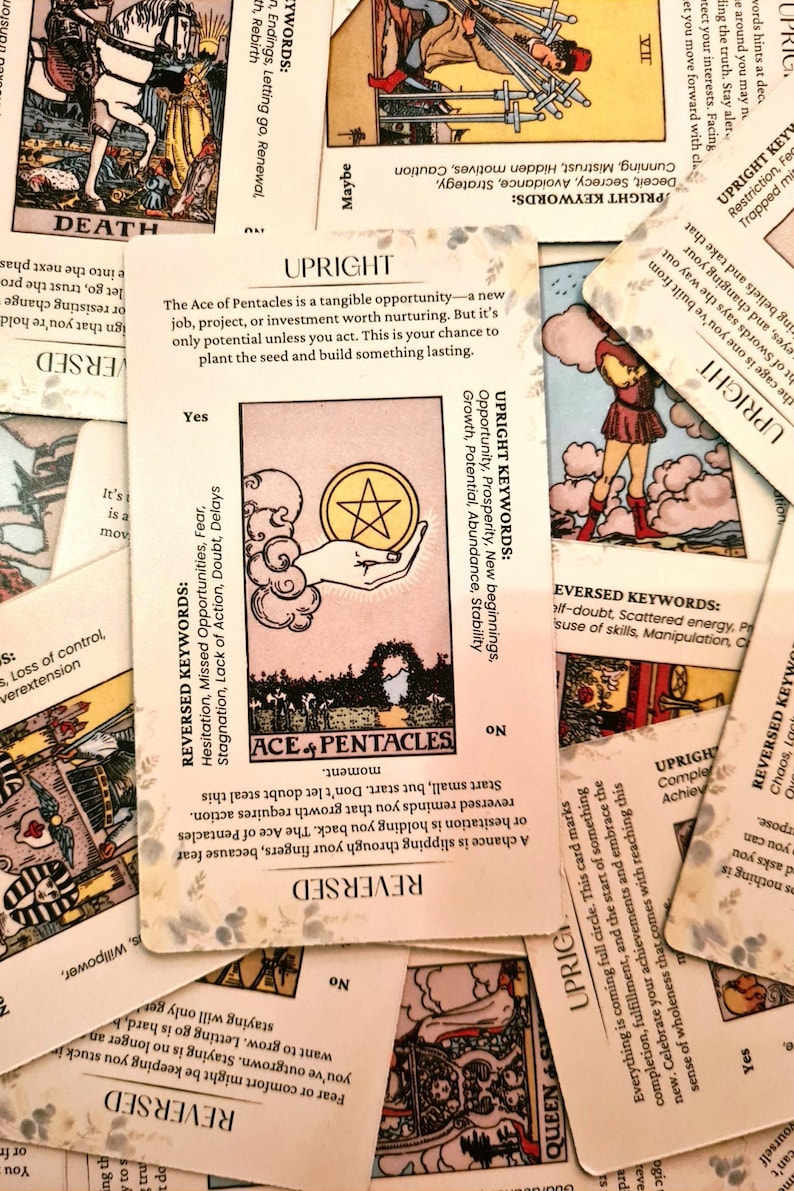 Beginner Tarot Deck With Explanations, Beginner Tarot Cards With Meanings, Rider Waite Tarot Original Tarot Deck Meaning, Tarot Gift,