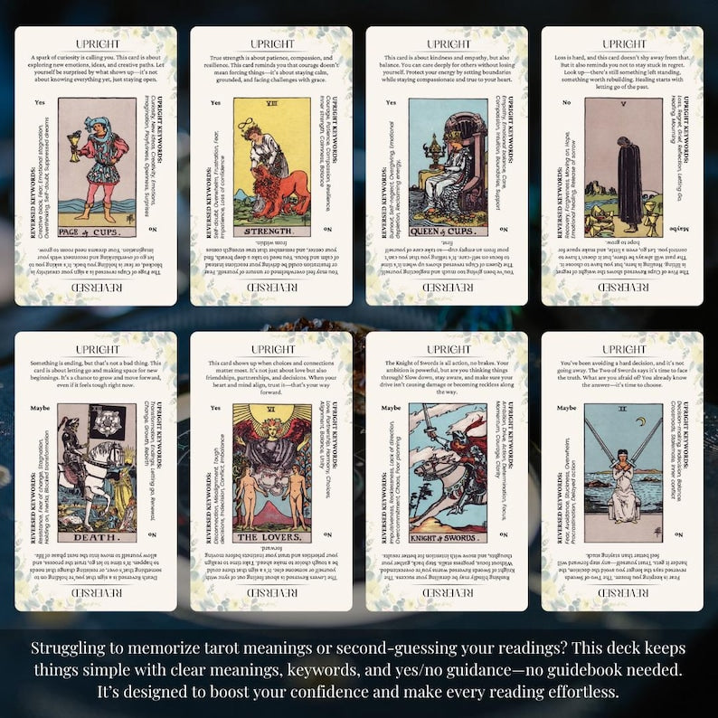 Beginner Tarot Deck With Explanations, Beginner Tarot Cards With Meanings, Rider Waite Tarot Original Tarot Deck Meaning, Tarot Gift,