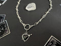 HAND & SACRED HEART dagger barbed wire necklace, alternative choker, Chunky goth jewelry, alt gothic dagger charm, hand made jewellery