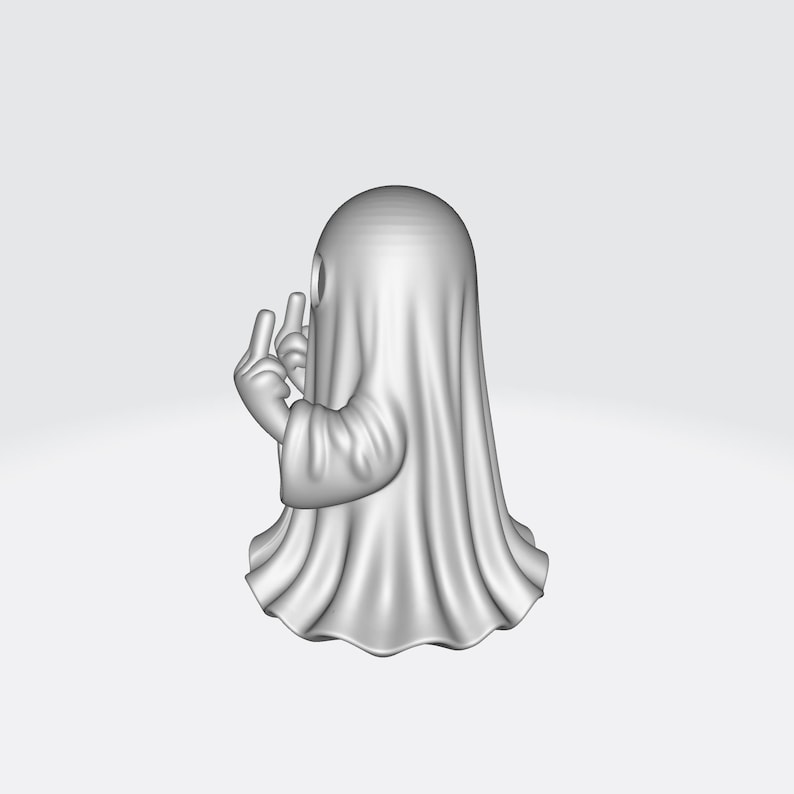 Funny Middle Finger Ghost 3D Model: Spooky Halloween Decor (Digital Download),Black Friday Deal