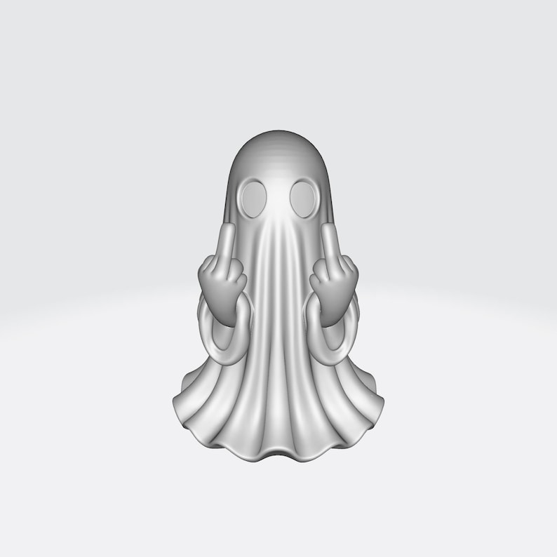 Funny Middle Finger Ghost 3D Model: Spooky Halloween Decor (Digital Download),Black Friday Deal