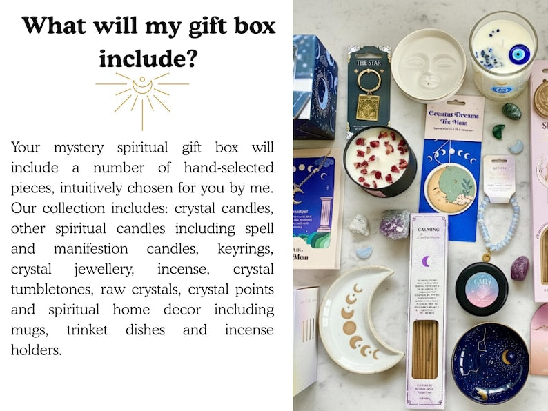 Mystery Spiritual Gift, Crystal Mystery Box Crystal Lucky Dip Spiritual Gifts for Women Spiritual Home Decor Crystal Gift Manifestation Box