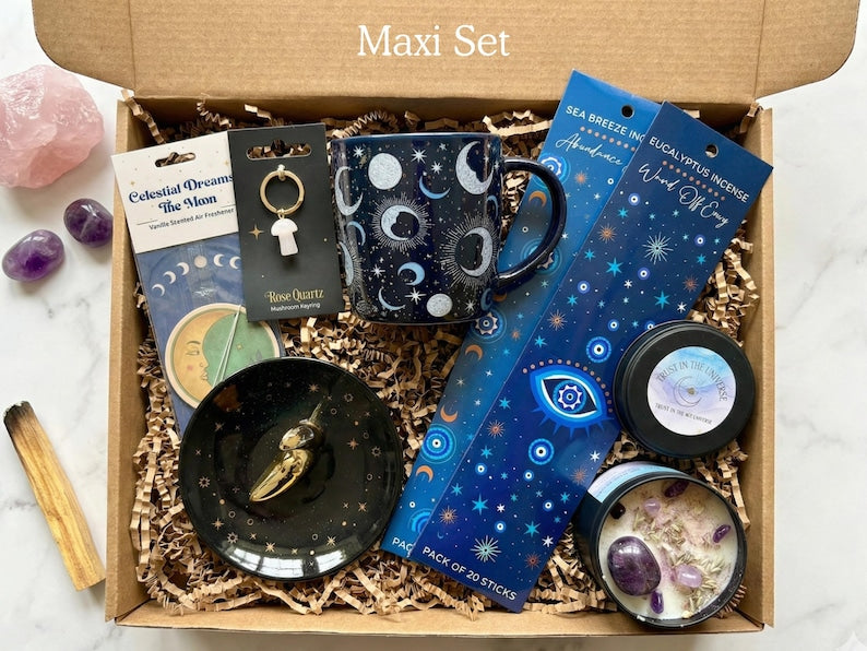 Celestial Mug Witchy Gift Set Spiritual Gift Box Witchy Mug Tarot Gifts for Spiritual Women Incense Holder Manifestation Self Care Gift