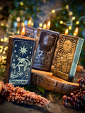 Tarot Card - Soy Wax Vegan Pillar Alter Witch Spell Meditation Hand Painted Candles