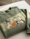 Embroidered Halloween Goose Crewneck, Spooky Goose Shirt, Ghost Goose Shirt, Cozy Season Embroidered Sweatshirt, Autumn Pumpkin Shirt