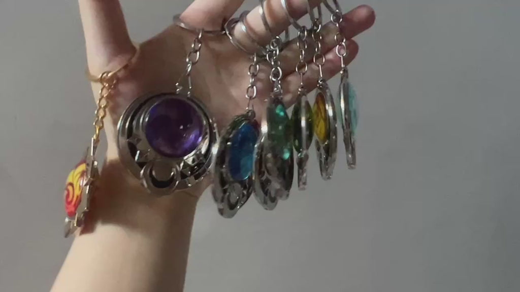 Genshin Impact Anime Cosplay Eye of God Pendant Keychain