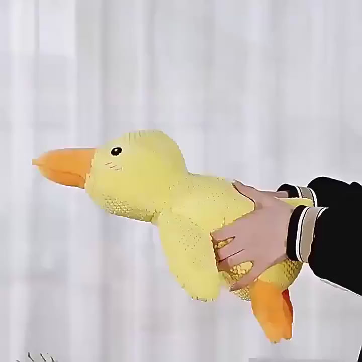 Cute Yellow Duck Interactive Plush Dog Squeak Toy