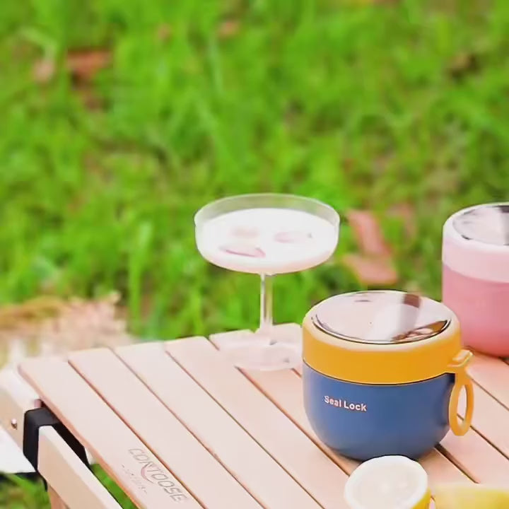 Portable Oat Yogurt Cup With Spoon 600ml