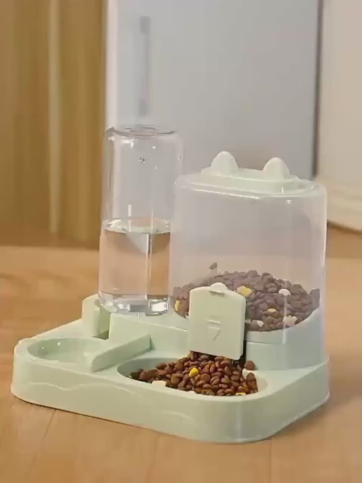 2-in-1 Large Pet Feeder and Water Dispenser